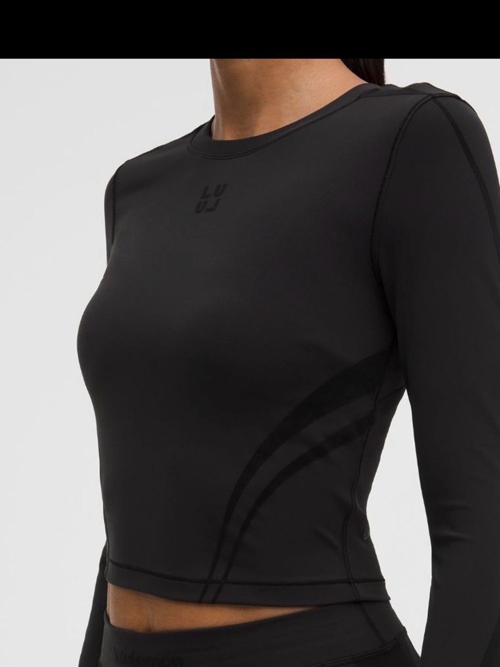 Lululemon Wunder Train Cropped Long Sleeve Top Black Size 8 NWT